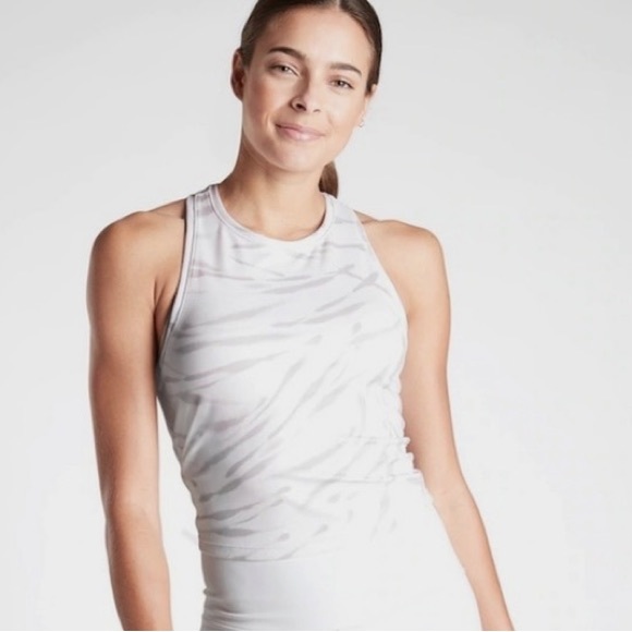 Athleta Tops - Athleta Shanti Zebra Dyed High Neck Crop Tank Top